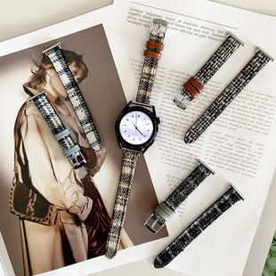 绒皮毛呢小蛮腰GT4适用gt5华为GT3手表watch4pro表带秋冬新款 荣耀