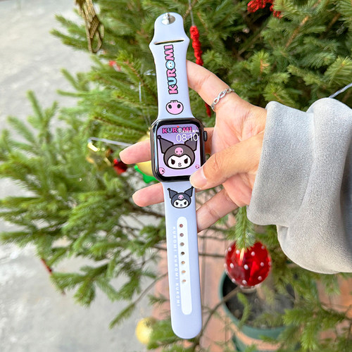 紫色硅胶可爱适用iwatch表带