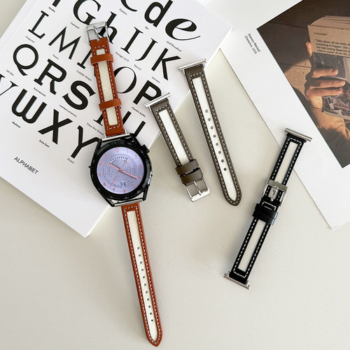 帆布真皮小蛮腰小众表带