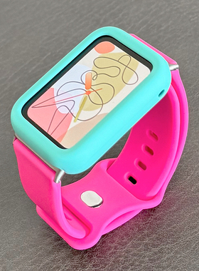 运动硅胶拼色软壳适用小米手环8pro手表红米watch4表带新款保护壳