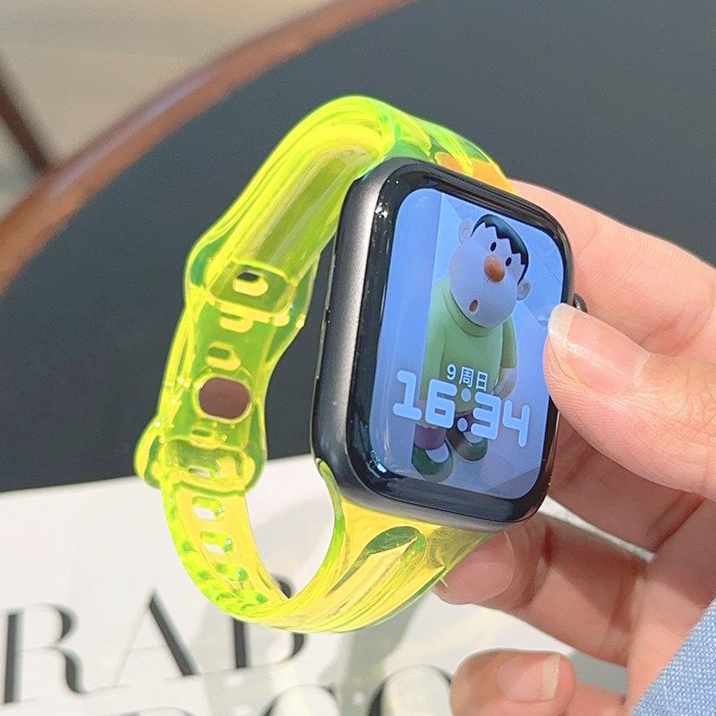 果冻透明小蛮腰夏天iwatch表带se适用s9苹果applewatch手表s8小众
