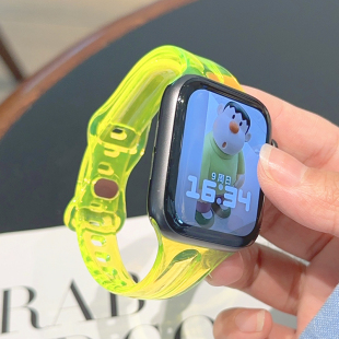 果冻透明小蛮腰夏天iwatch表带se适用s9苹果applewatch手表s8小众