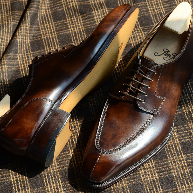 JIMJUN Derby 德比 Pie Crust Apron商务手工定制皮鞋固特异男鞋