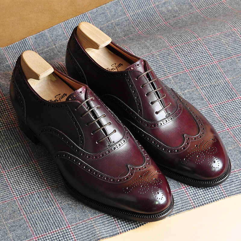 男士纯手工擦色固特异正装皮鞋