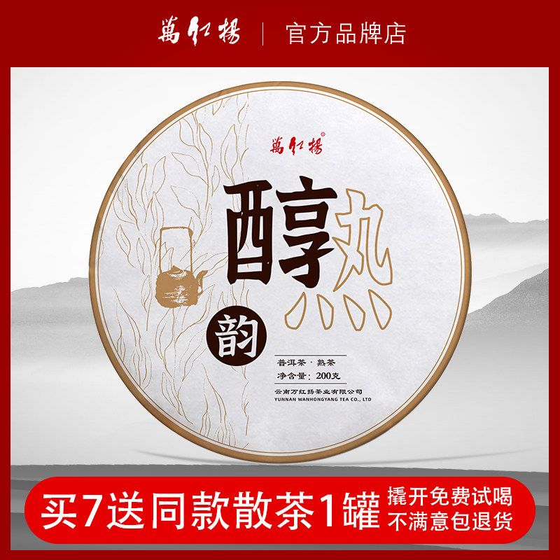 醇韵200g普洱茶熟茶饼茶云南普洱