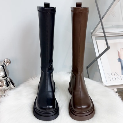 美拉德真皮长靴子2025年高筒骑士