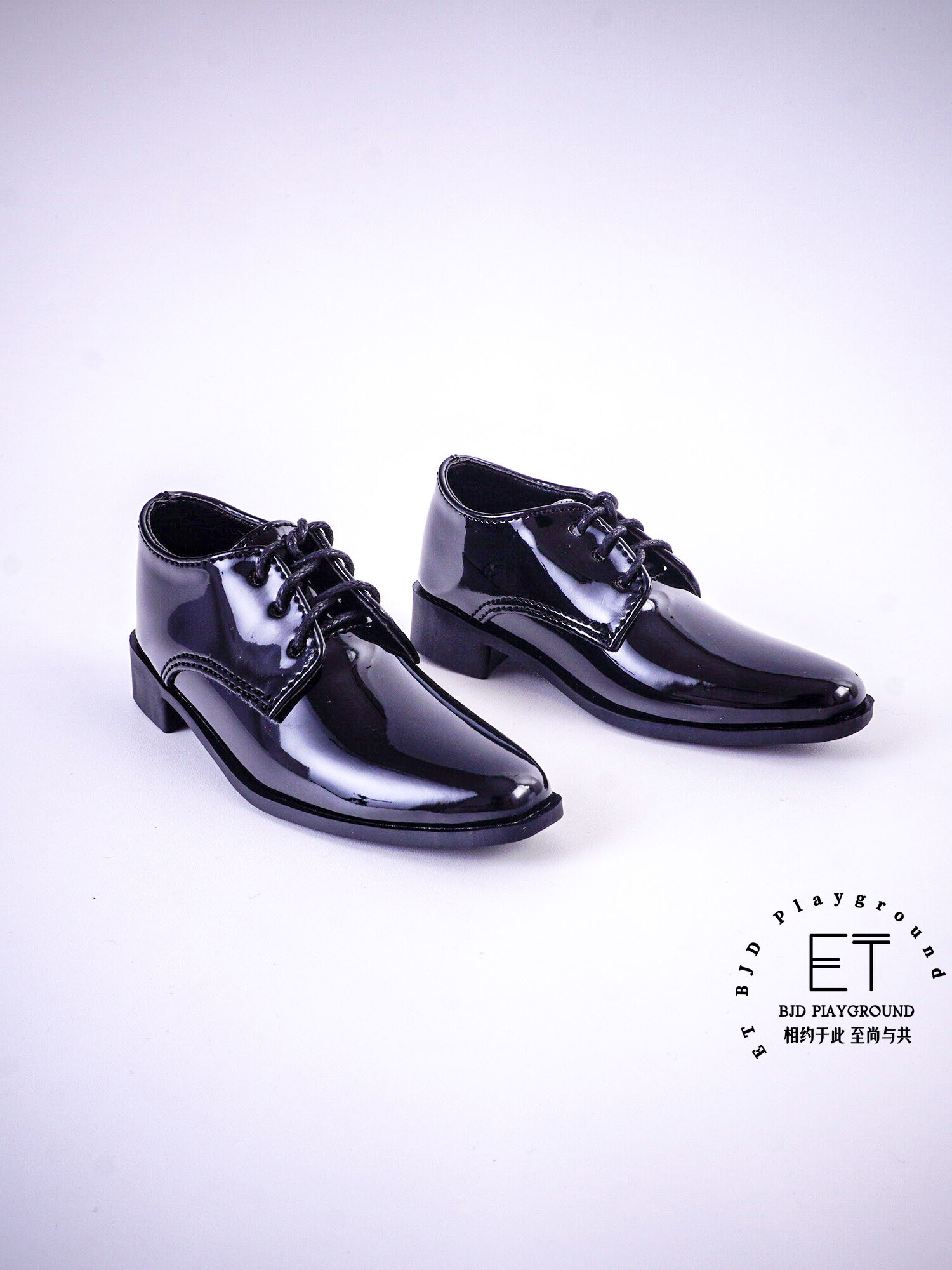 thumbnail for [ET BJD] 4 minutes 3 points Uncle Zhuang classic suit leather shoes 14 13 BJD dress shoes patent leather black