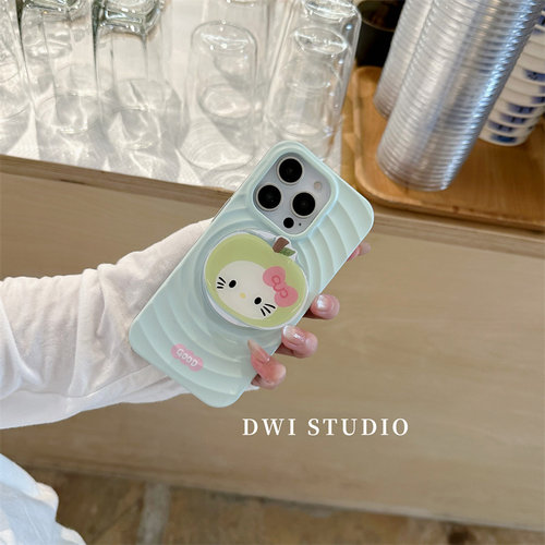 薄荷绿苹果Kitty磁吸支架手机壳