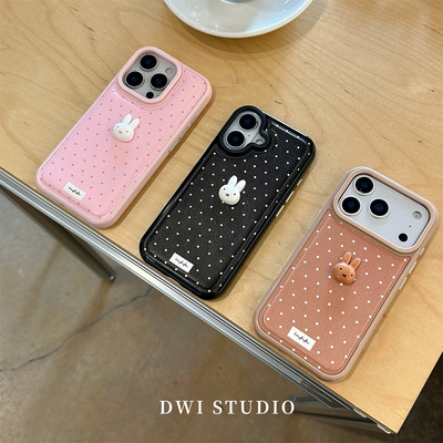 可爱波点立体米菲皮质手机壳