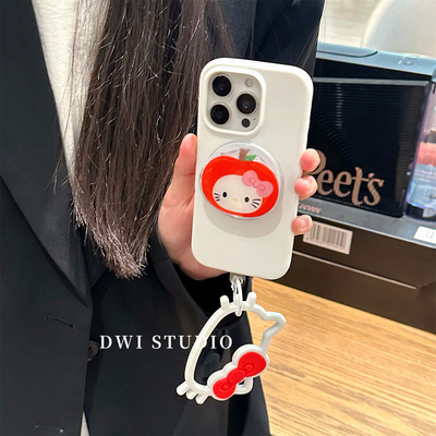可爱红苹果Kitty磁吸支架挂环壳