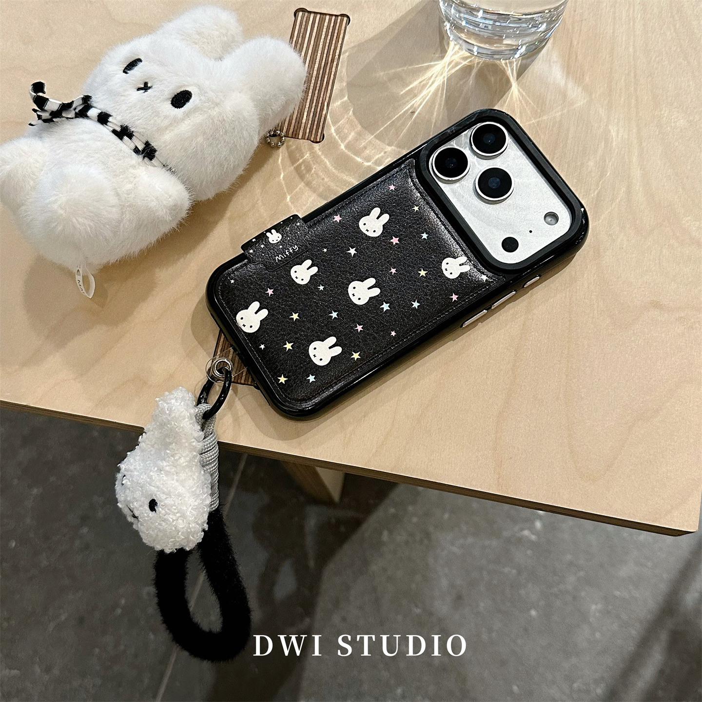 可爱星星米菲皮质毛绒挂绳壳