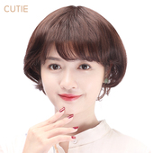 空气齐刘海梨花头 BOBO头 妈妈假发自然短发 短卷发 娇滴滴假发女