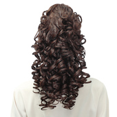 古典时尚 高仿真发蓬松虎口夹 气质 烫卷马尾辫子 娇滴滴假发中长款