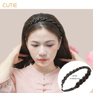 娇滴滴假发 波西米亚森女发箍头饰品自然 手工编织粗麻花辫子发带