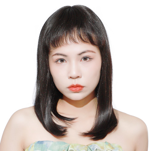 高仿真中长款内扣直发假发套