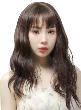 娇滴滴高仿真发蓬松长款卷发日韩可齐可斜刘海梨花头整顶全假发套