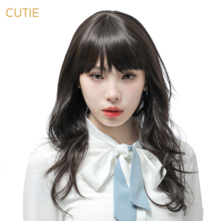 女整顶全假发套OL时尚 娇滴滴假发 可齐可斜刘海高仿真微卷长直发