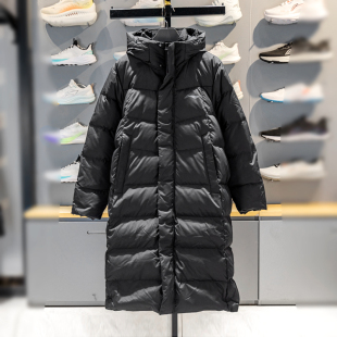 李宁羽绒服男长款 防泼水80%鸭绒保暖连帽过膝外套AYMV217 2025新款