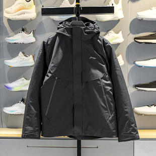 李宁户外三合一运动风衣男子防泼水85%鸭绒外套羽绒冲锋衣AWBV091