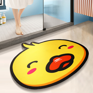 卡通鸭子造型硅藻泥吸水脚垫可爱萌虎浴室卫生间防滑地垫家用垫子