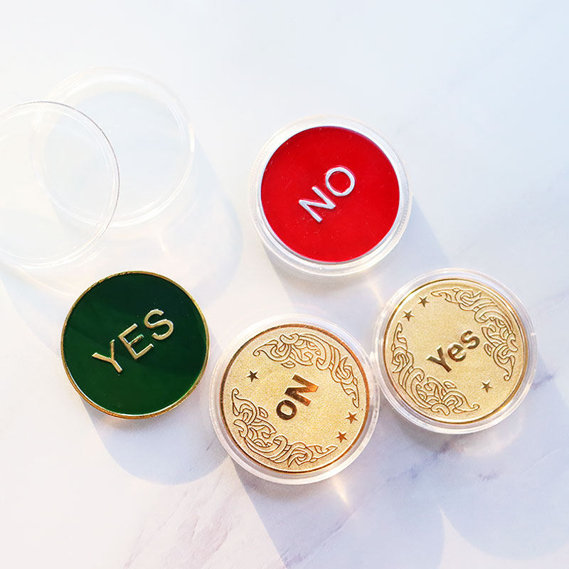 幸运决策币yes/no判断硬币儿童课堂游戏教具选择许愿道具创意玩具