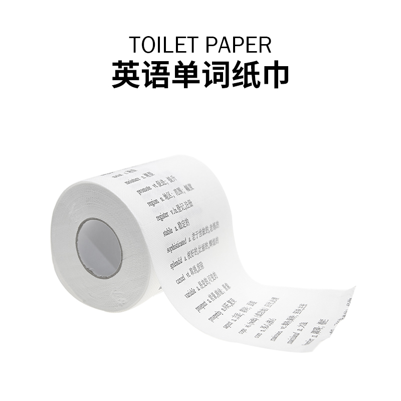 英文厕纸印花英语单词卫生纸英文纸巾英语单词记背神器创意印花纸