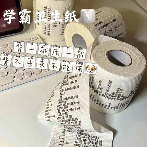 英语单词卫生纸抽纸厕纸卷纸学霸小学初中高中雅思四六级生日礼物