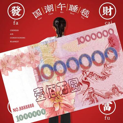 百万人民币毯子午休毯搞笑暴富搞怪生日送礼毛毯空调毯小被子
