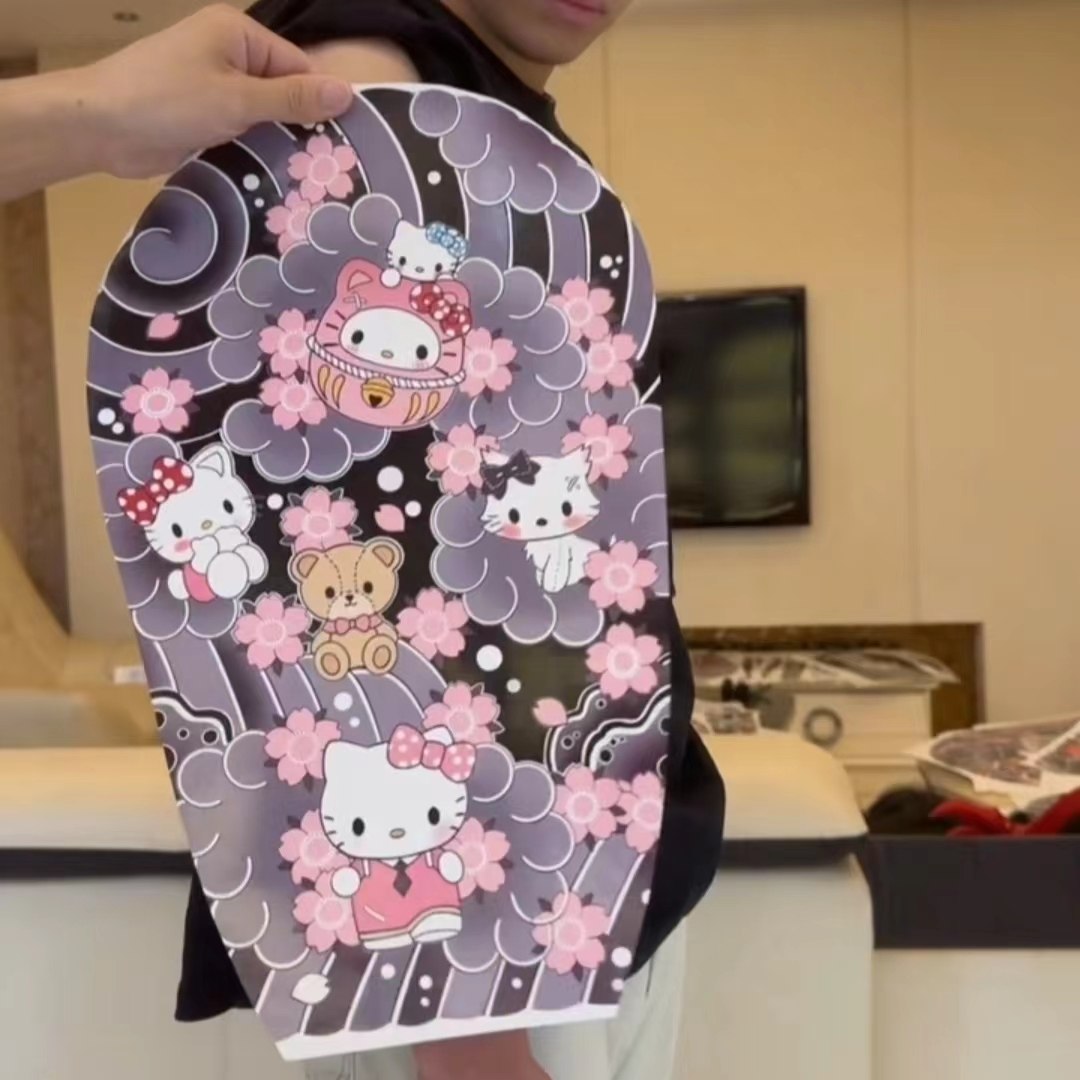 hellokitty花臂纹身贴男女可洗防水持久高级感凯蒂猫贴纸哈喽kt贴