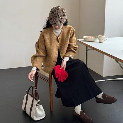 2024秋冬新款双面羊绒大衣短款