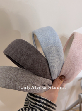 4色！软糯宽边针织发箍女百搭高颅顶显脸小宽边低饱和韩国头箍