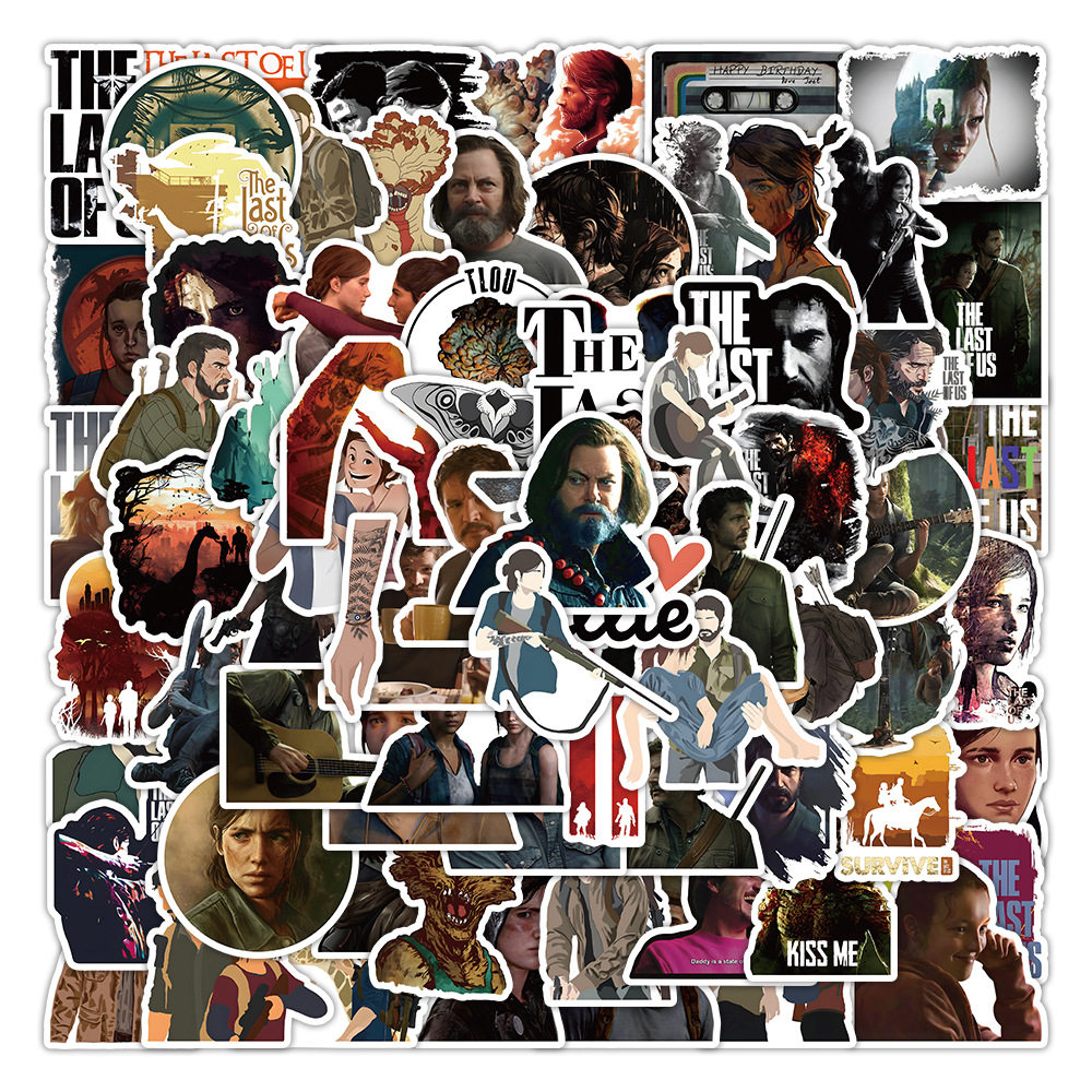 100张新款美剧最后生还者个性涂鸦贴纸行李箱水杯笔记本贴纸批发