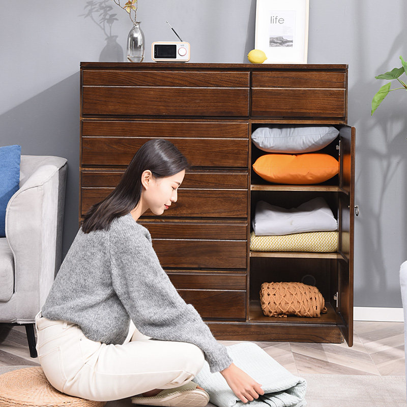 复古六斗橱全实木五斗柜收纳柜简约现代抽屉储物柜带门卧室五斗柜,住宅家具,斗柜,淘宝优惠券,粉丝福利购,淘宝优惠卷