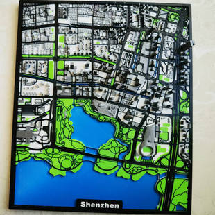 深圳人才广场微缩城市模型3d打印摆件装饰礼品礼物客厅办公桌面