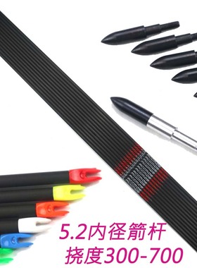 弓箭箭支5.2mm内径纯碳箭杆铝座箭头配件台风FMJ不锈钢箭头座