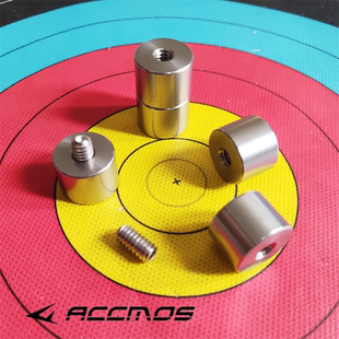 射箭器材加重片配重反曲弓平衡杆22mm不锈钢配重片配重帽弓箭配件