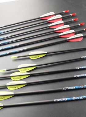 12支弓箭纯碳箭支6.2/4.2内径防打钉防爆反曲美猎复合传统弓射击