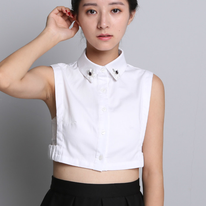 百搭女士纯棉白色冬季假领子