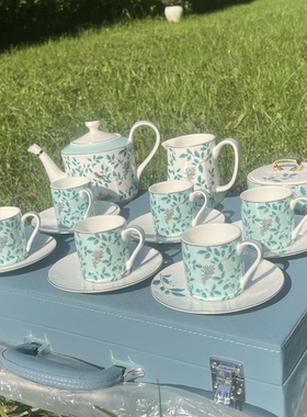骨质瓷茶具套装青芜雀语英式下午茶具咖啡具