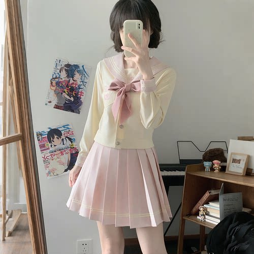 十字银河JK水手服收腰学院风上衣