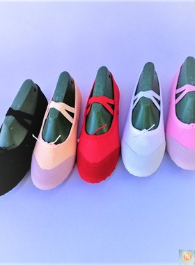 成人儿童带皮头舞蹈鞋软底芭蕾舞鞋练功鞋体操鞋瑜伽鞋两底猫爪鞋