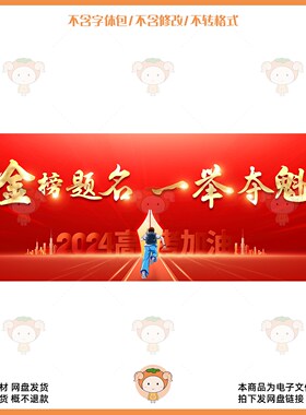 2024高考加油金榜题名红色背景PSD设计素材网盘发货