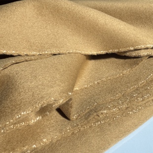 10%羊绒90%羊毛 2.5m 59号黄色双面羊绒布料 850g