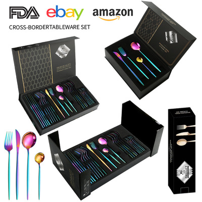 and fork spoon two dresses home full three-piece plate.