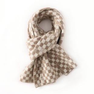 小小象~送礼物~男女围脖情侣格子围巾100%纯山羊绒假一退三