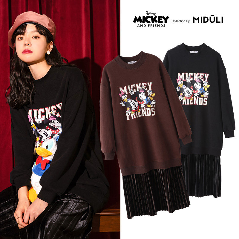 迪士尼孕妇装秋装孕妇连衣裙高级感时尚春秋款潮妈怀孕长裙子冬装