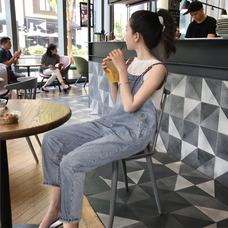 孕妇背带裤春夏薄款孕妇裤子夏季外穿潮妈牛仔裤时尚套装孕妇装夏