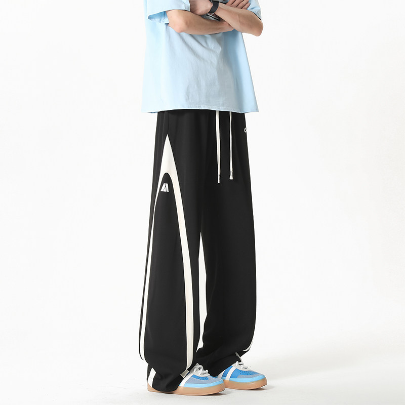 得物可二开2025夏季潮流百搭垂顺冰丝长裤A107-CK2579-P38控88,男装休闲裤,电商A107