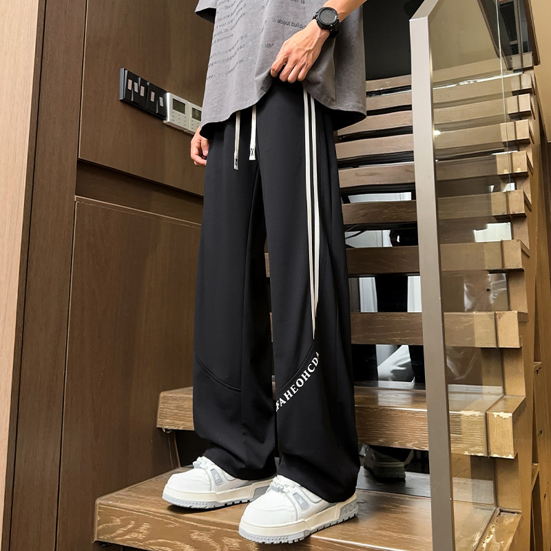 得物品质2025夏季ins透气百搭休闲冰丝长裤A107-CK2577-P38控88,男装休闲裤,电商A107