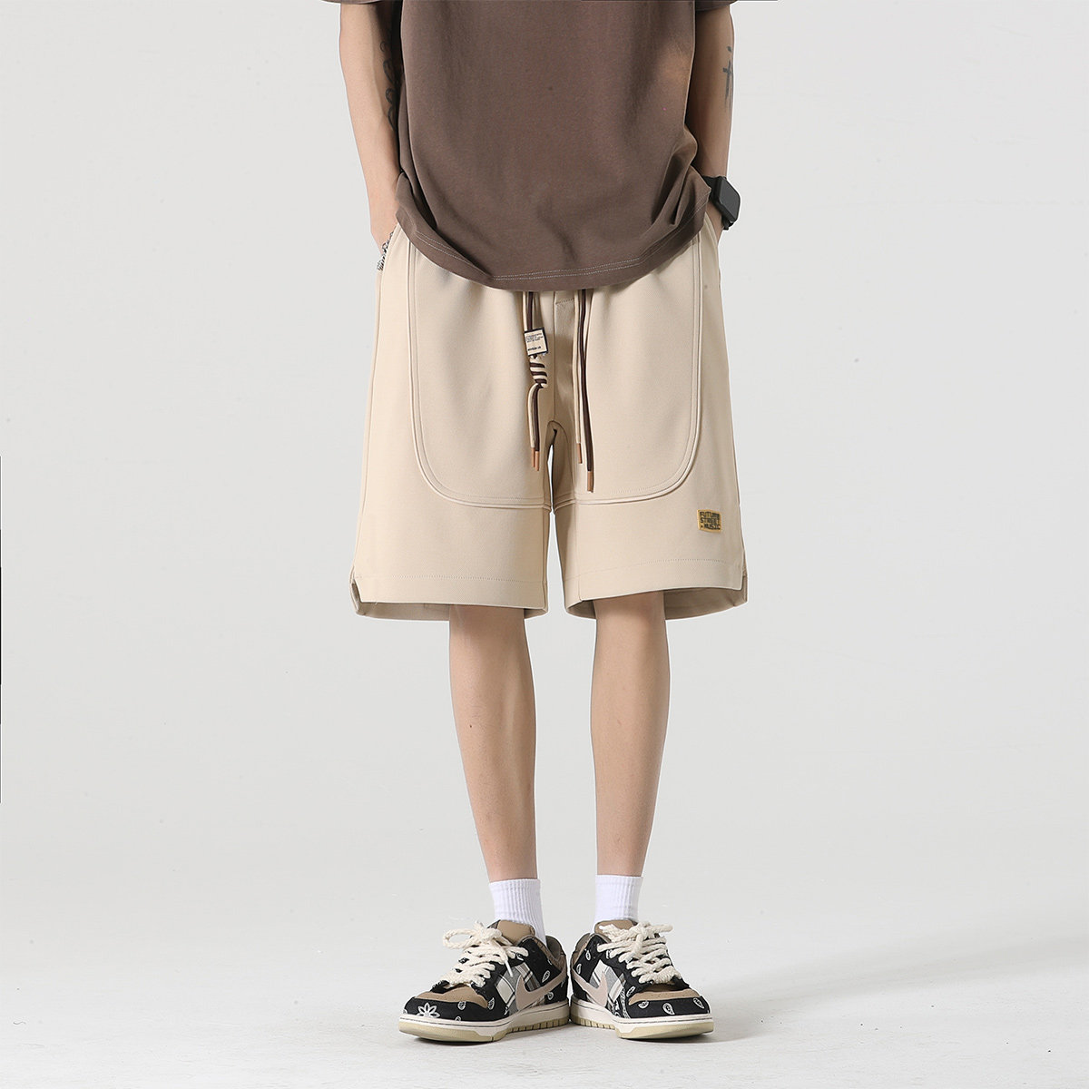 抖音品质A107-K23807-特P25菠萝格:93%聚酯纤维7%氨纶短裤,男装牛仔裤,电商A107